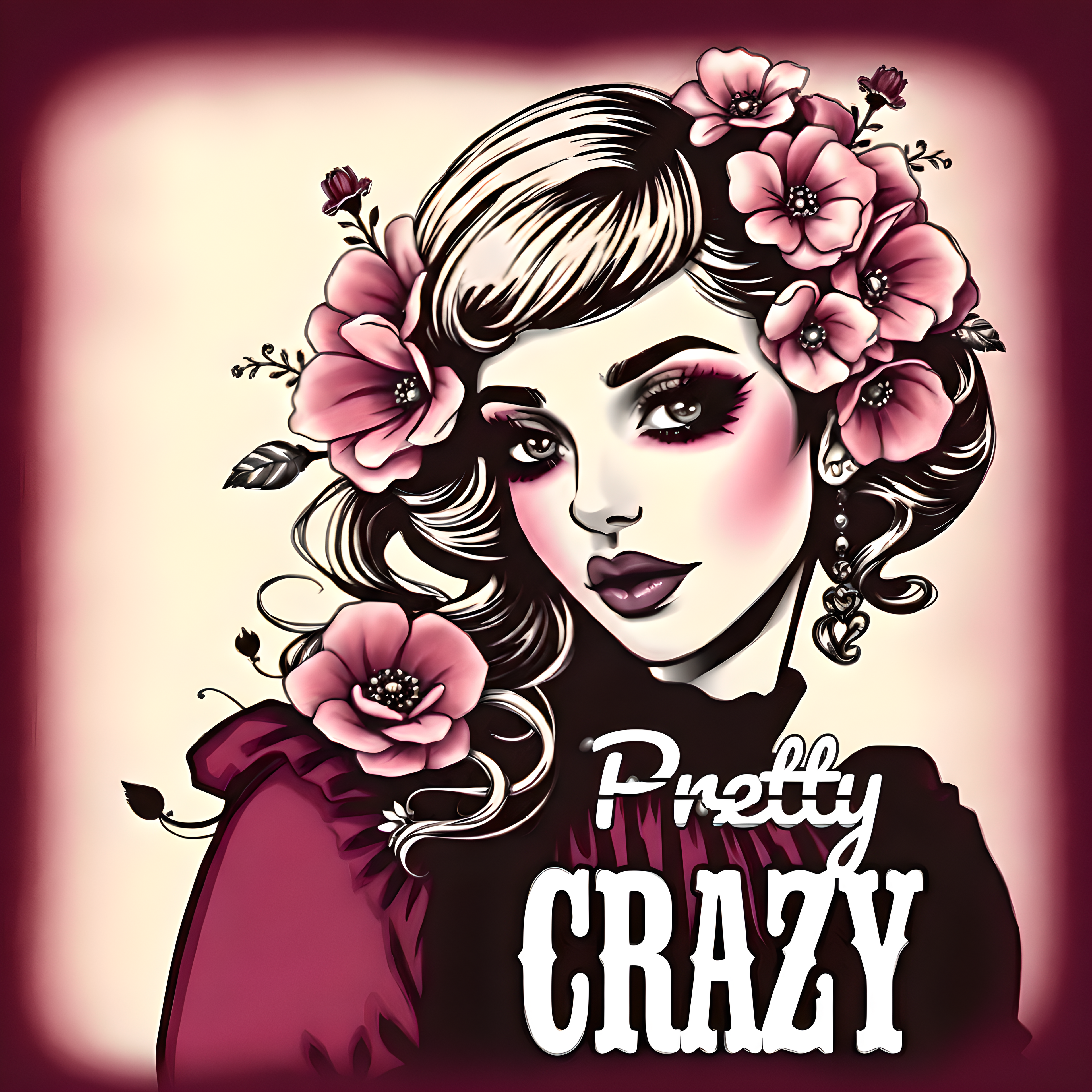 Pretty Crazy Lady in Purple Floral