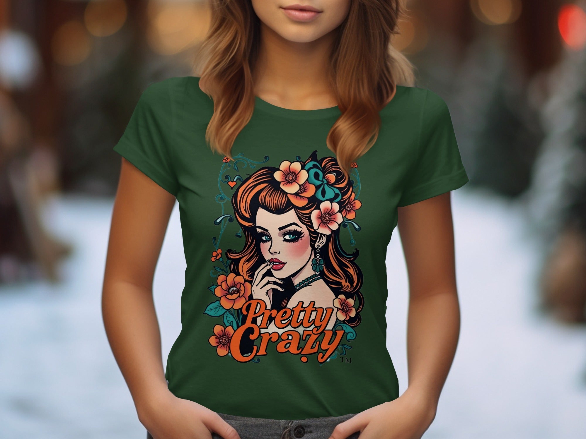Pretty Crazy Floral Graphic Tee Women's Top Product