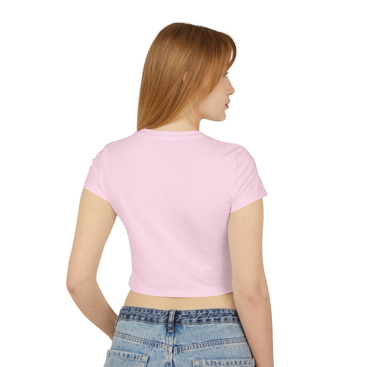 Light Pink Short-Sleeve Backview Cropped Top Fashion