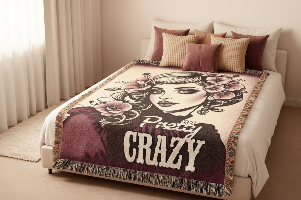 Pretty Crazy Floral Art Blanket Decor