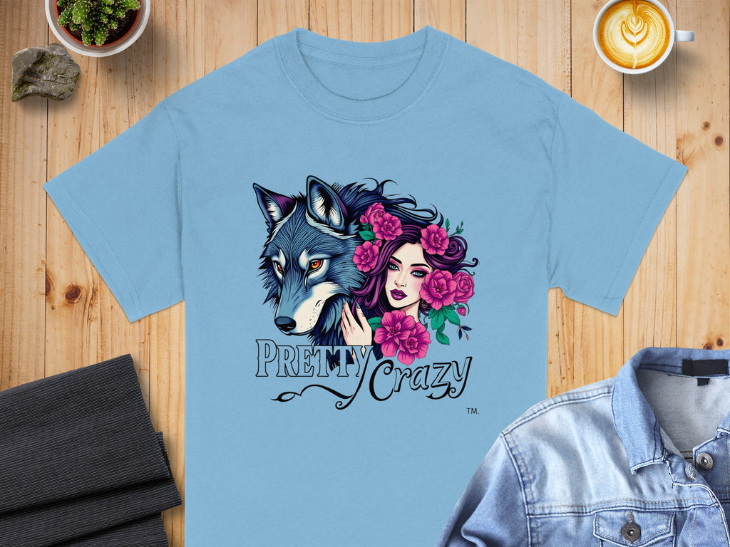Wolf Woman Floral Pretty Crazy unique graphic design product type
Wolf design
Woman graphic
Floral print
Pretty Crazy
Animal art
Fantasy design
Mythical creature
Nature inspired
Unique graphic
Artistic print
Aesthetic shirt
Boho style
Spiritual animal
Mystical theme
Bold graphic
Statement piece
Graphic tee
Trendy shirt
Fashion apparel
Apparel design