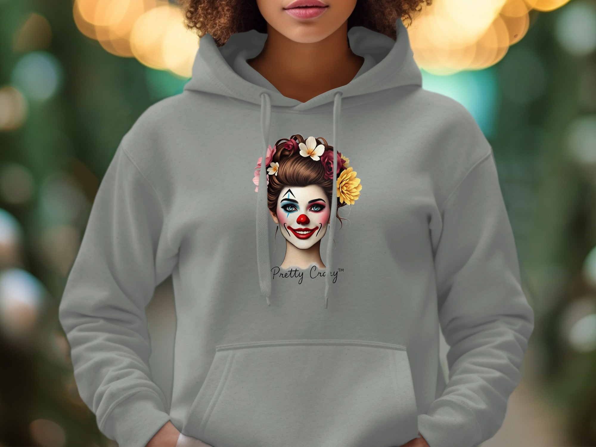 Colorful Clown Lady Hoodie Pretty Crazy Graphic Product