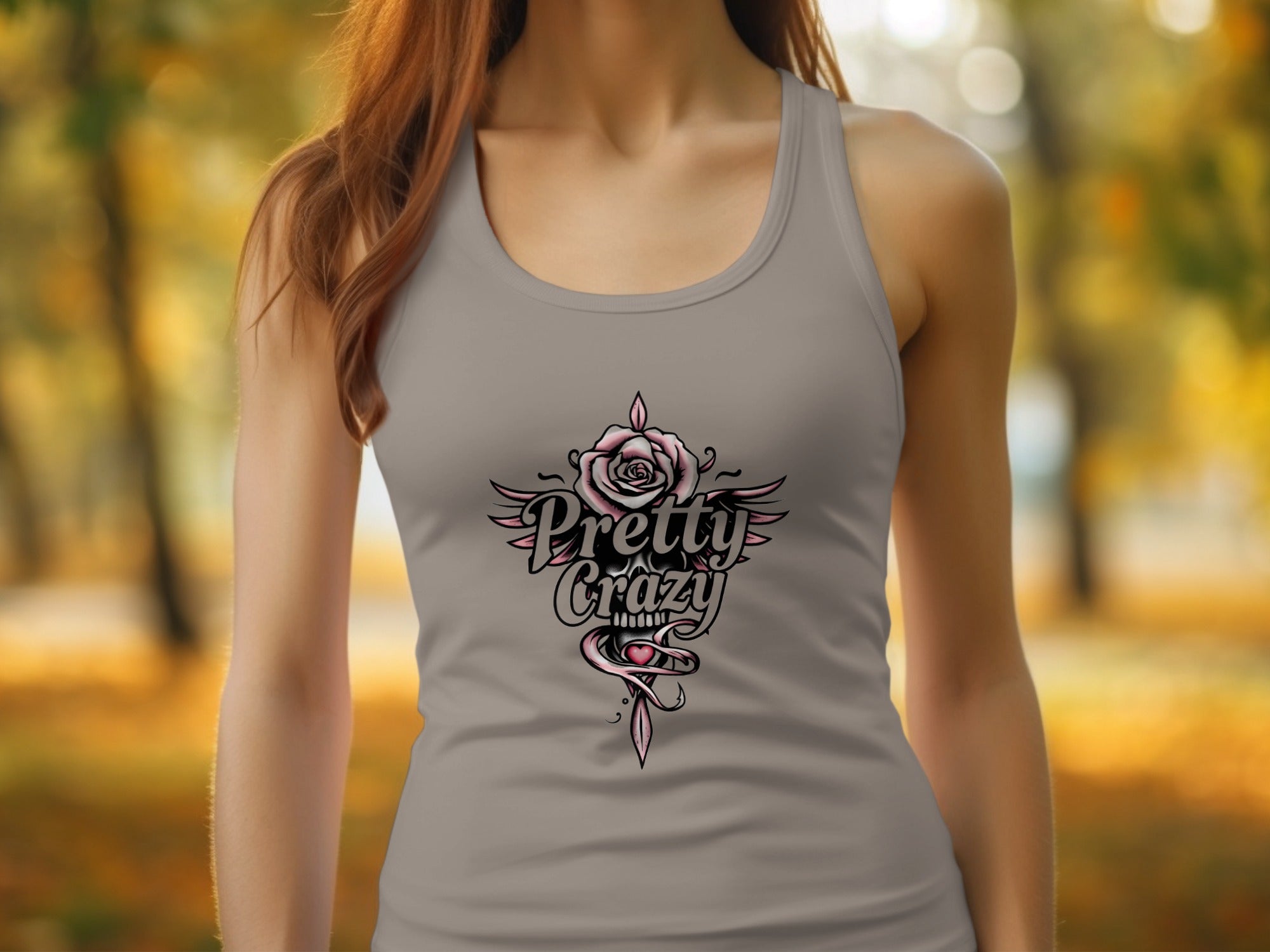 Pretty Crazy Floral Design Tank Top Shirt