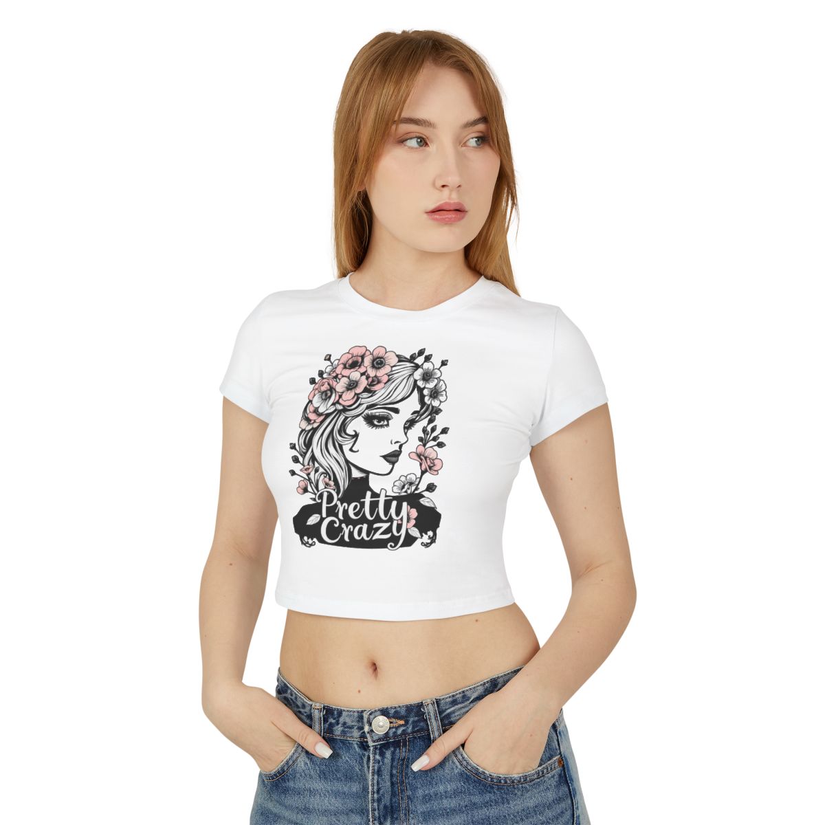 Pretty Crazy Graphic Print Crop Top for Women