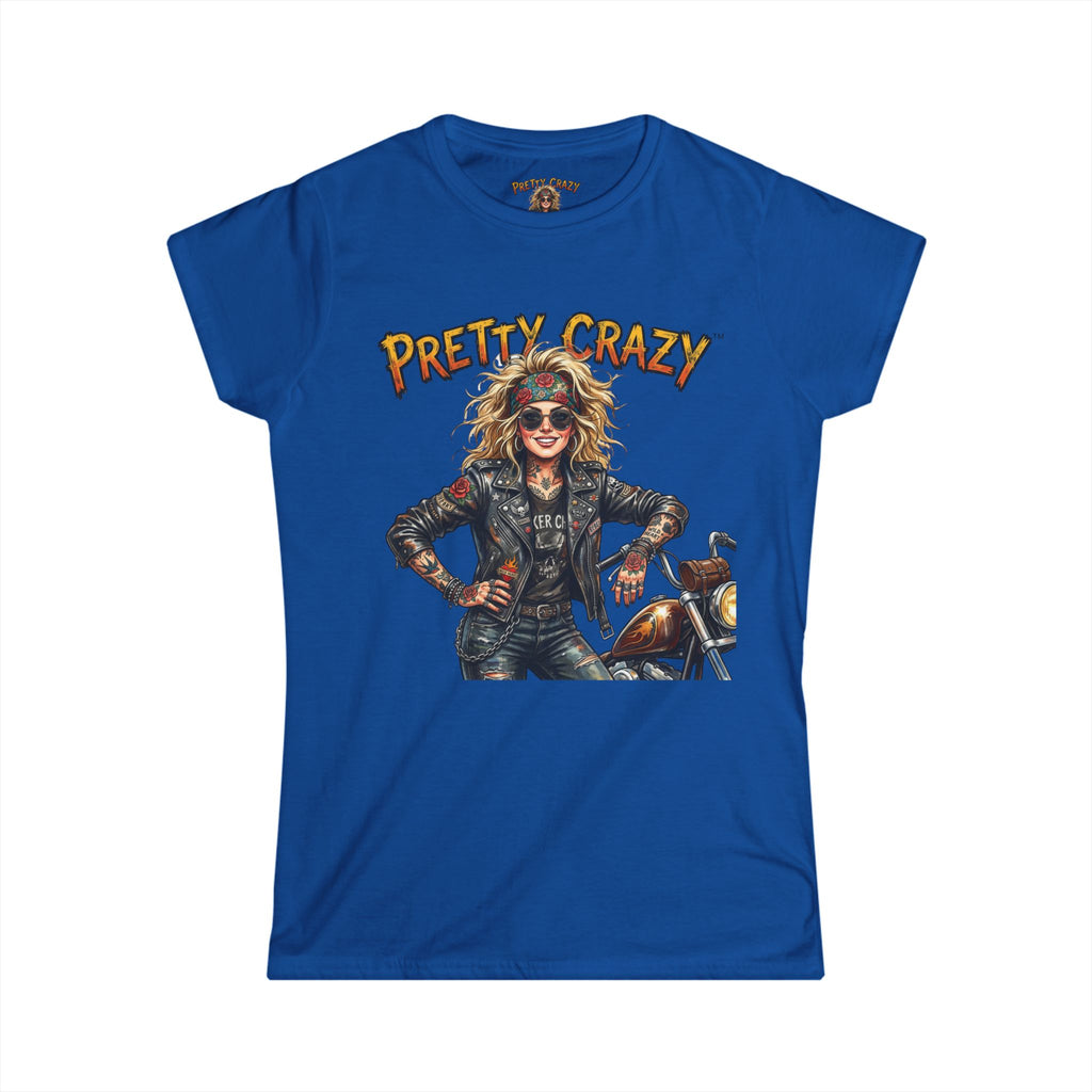 Pretty Crazy Biker Chick Rebel Wild Heart T-Shirt