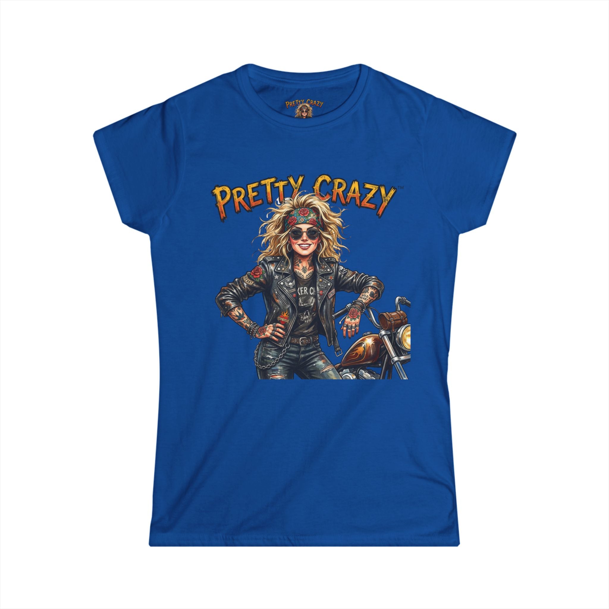 Pretty Crazy Biker Chick Rebel Wild Heart T-Shirt