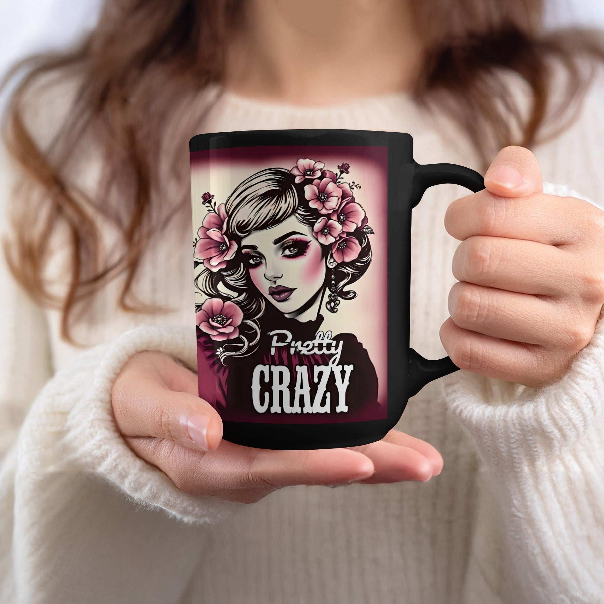 Pretty Crazy Floral Illustration Graphic Mug