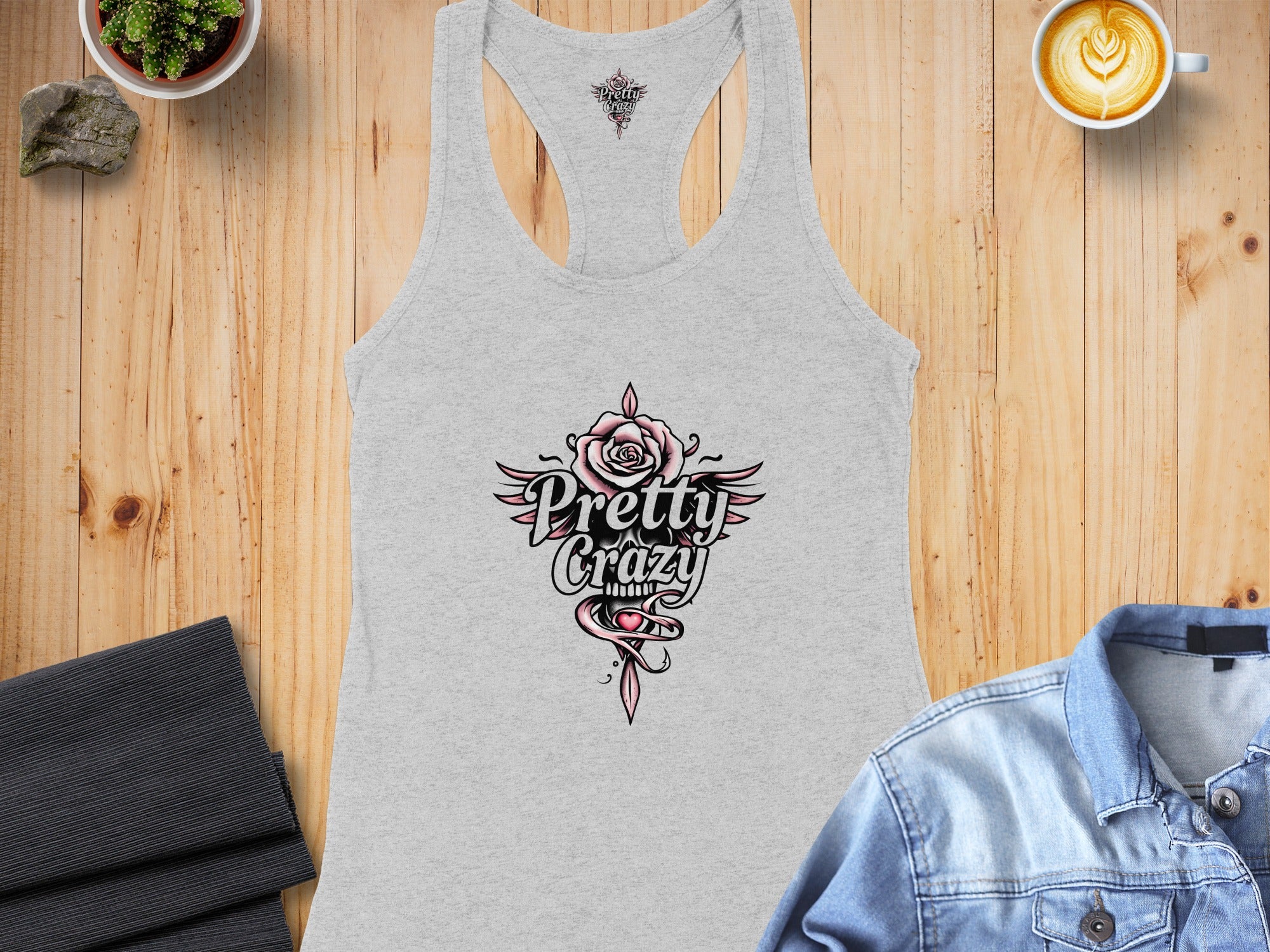 Pretty Crazy Rose Graphic Racerback Tank Top Product
