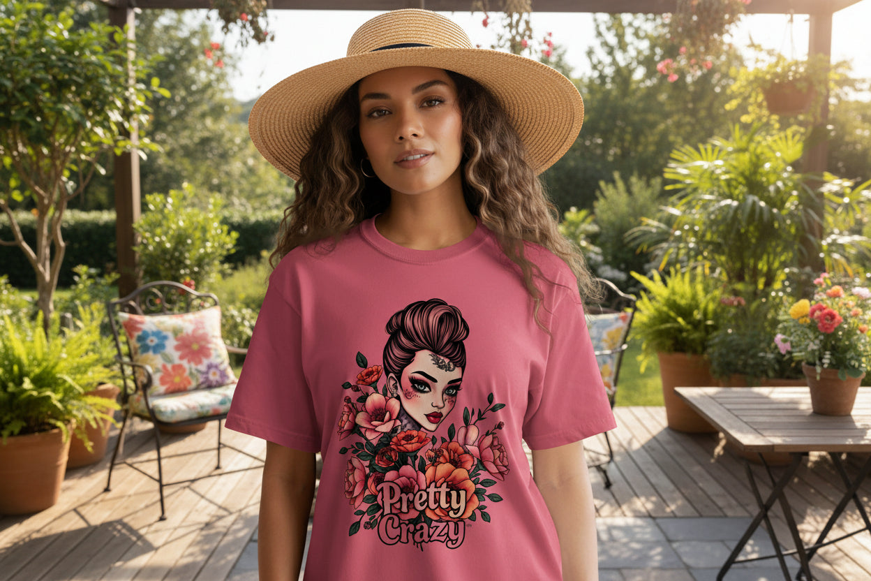 Pretty Crazy Graphic Tee Women's Fashion Apparel