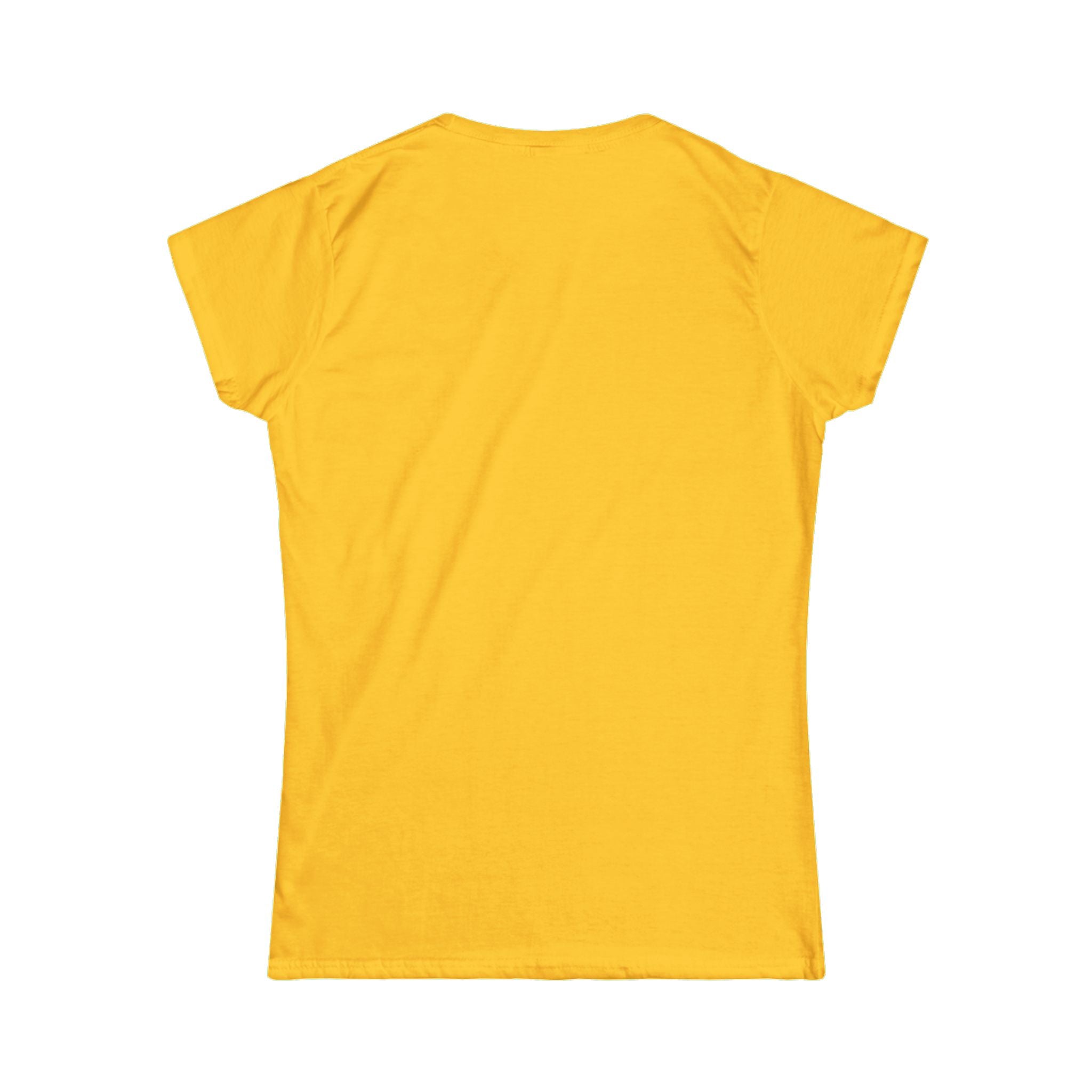 Solid Color Yellow Round Neck Back View T-Shirt product type