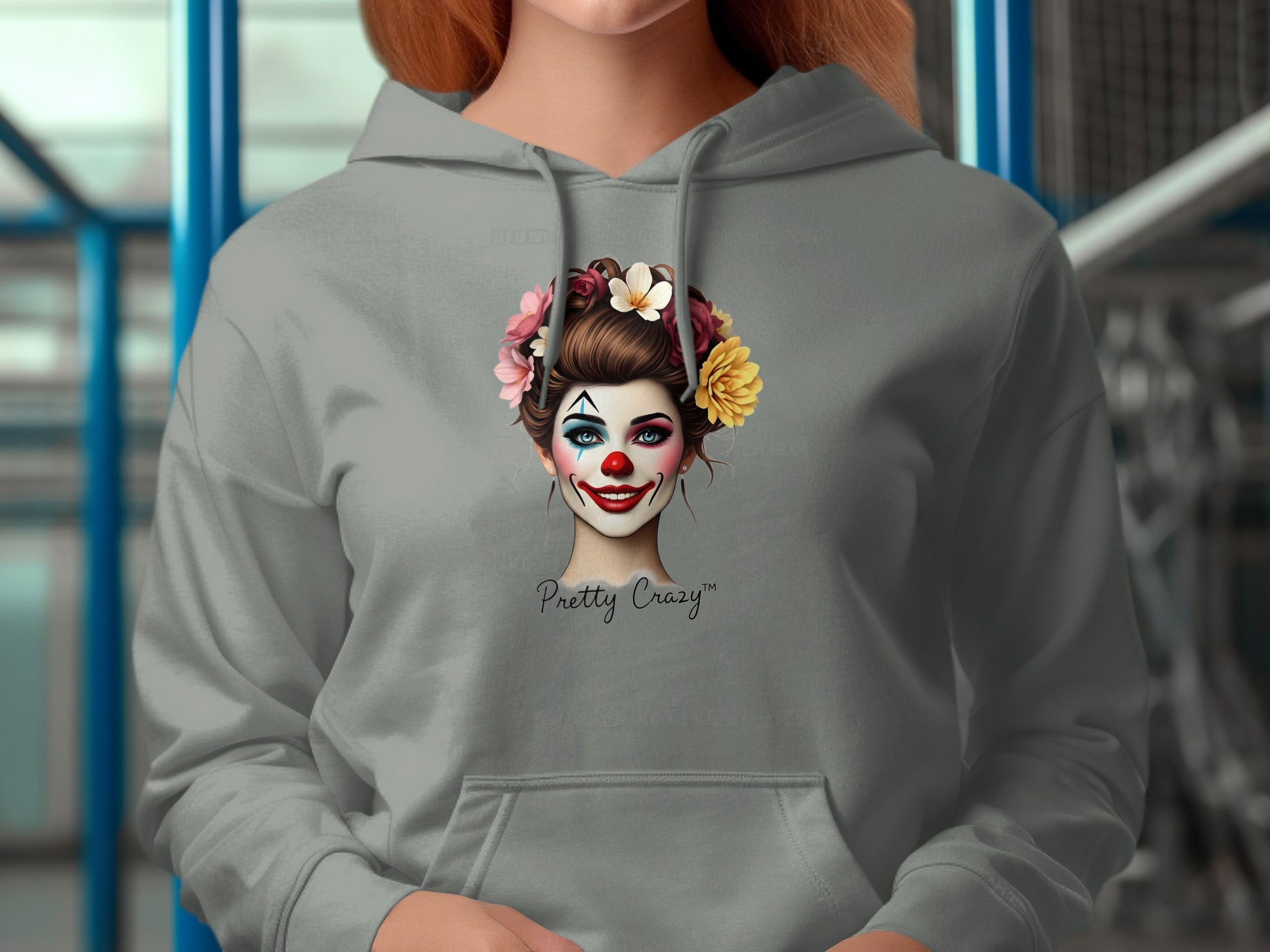 Artistic Clown with Flower Headband Hoodie
