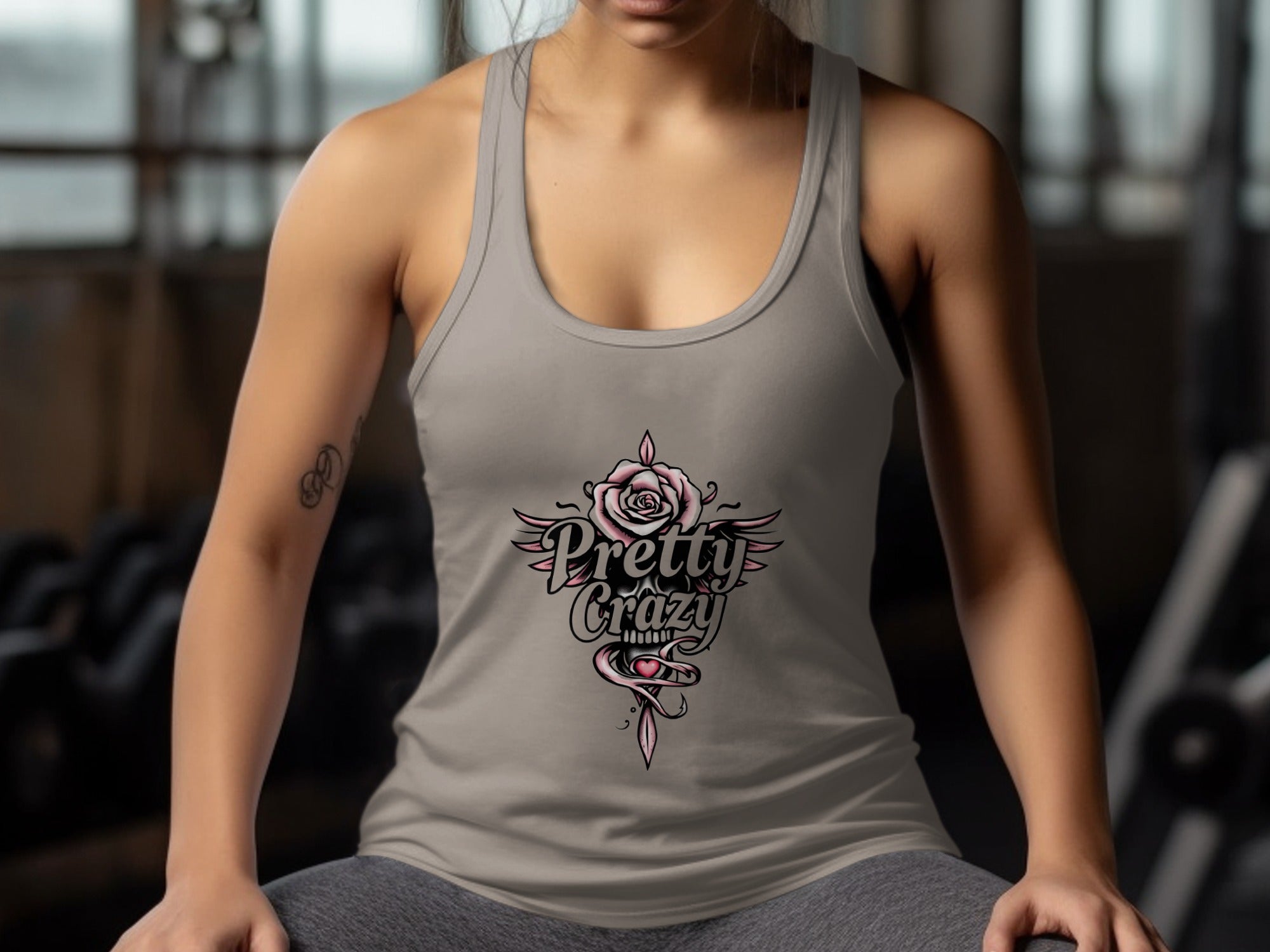 Pretty Crazy Tattoo Design Women's Tank Top