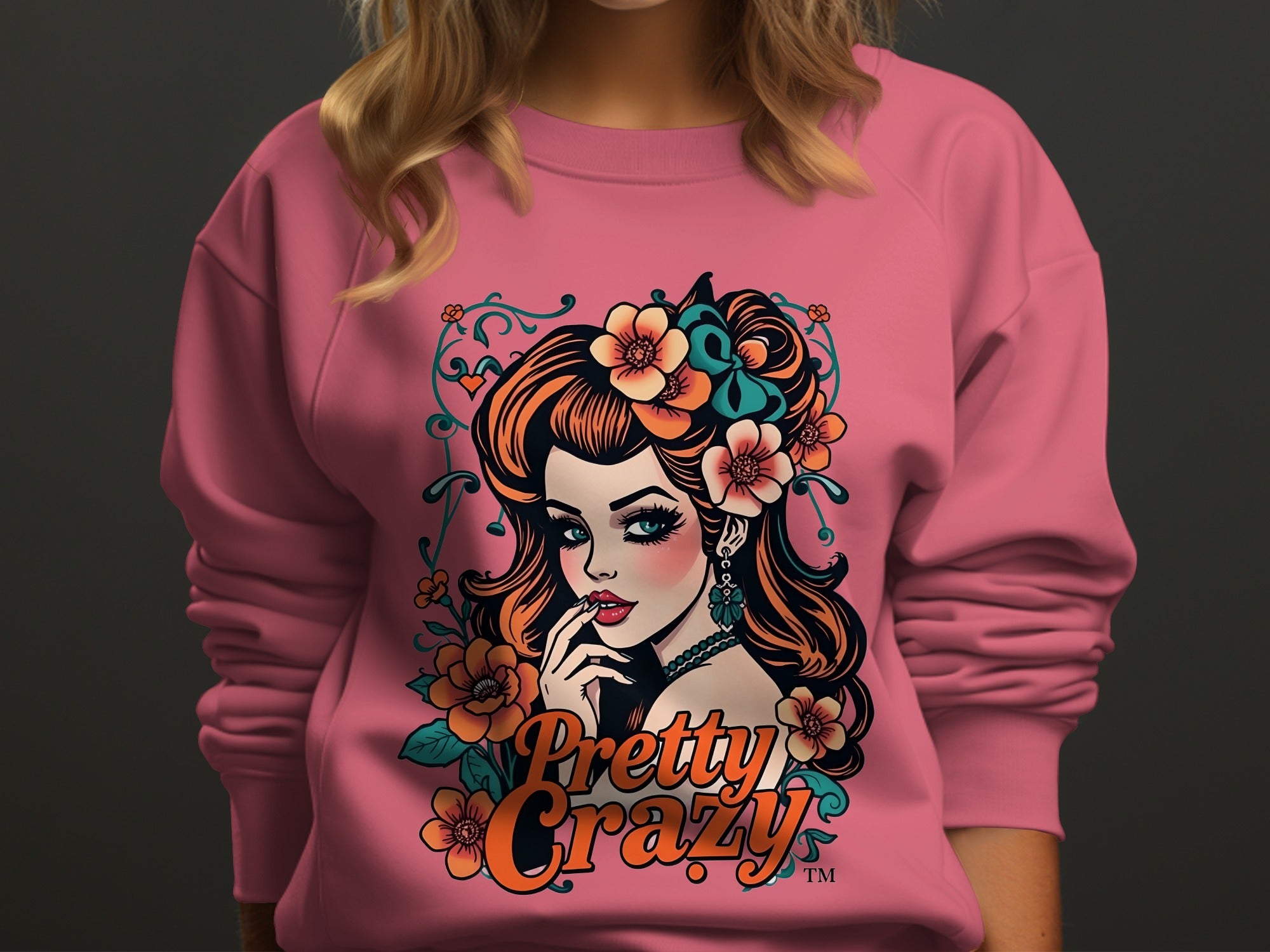 Pretty Crazy Floral Art Sweatshirt for Stylish Outfits