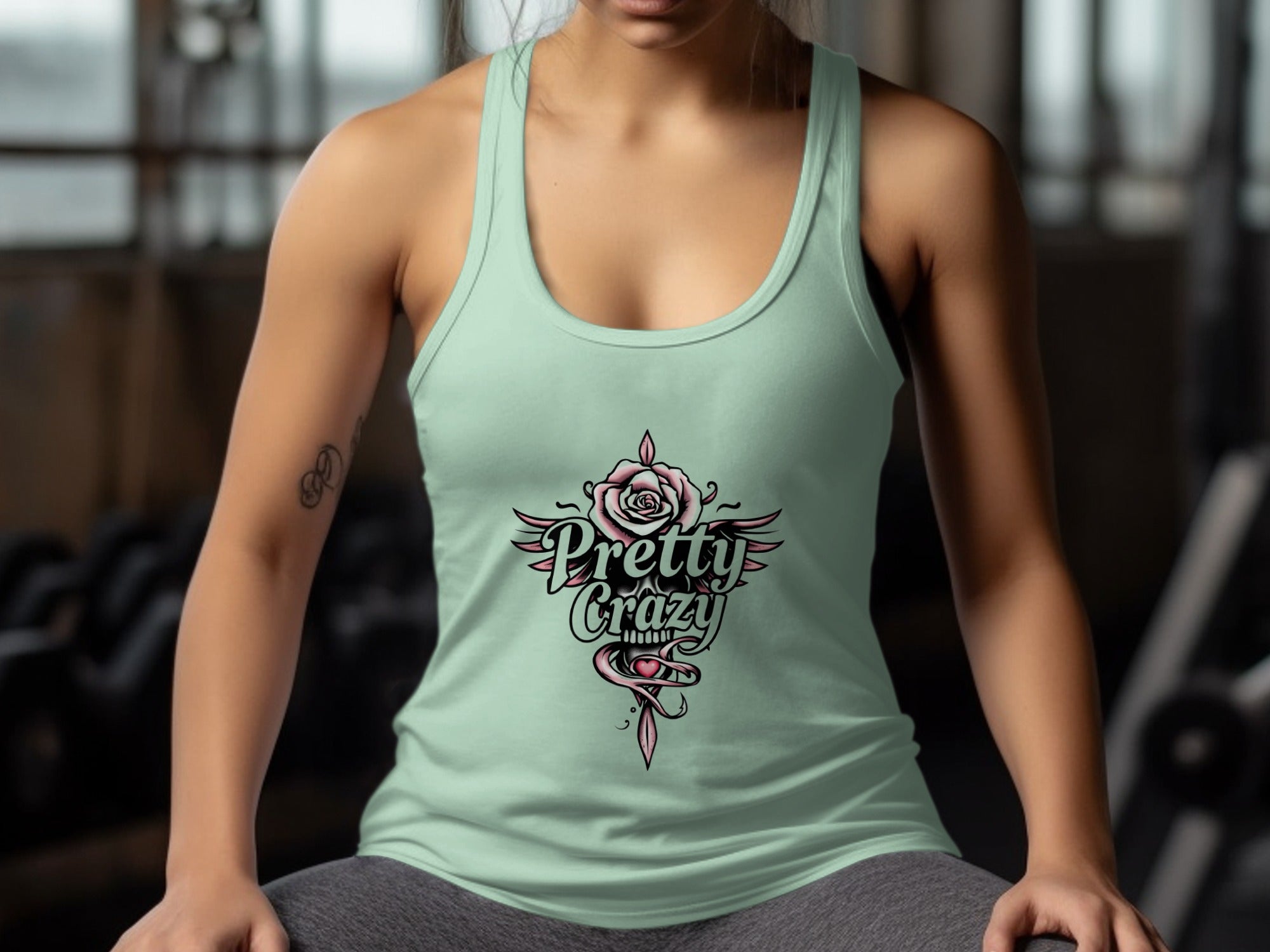 Pretty Crazy Floral Design Tank Top Apparel