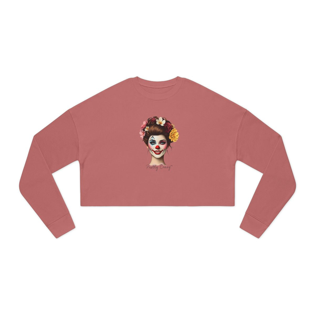 Pretty Crazy Long Sleeve Crop Top with Fun Design