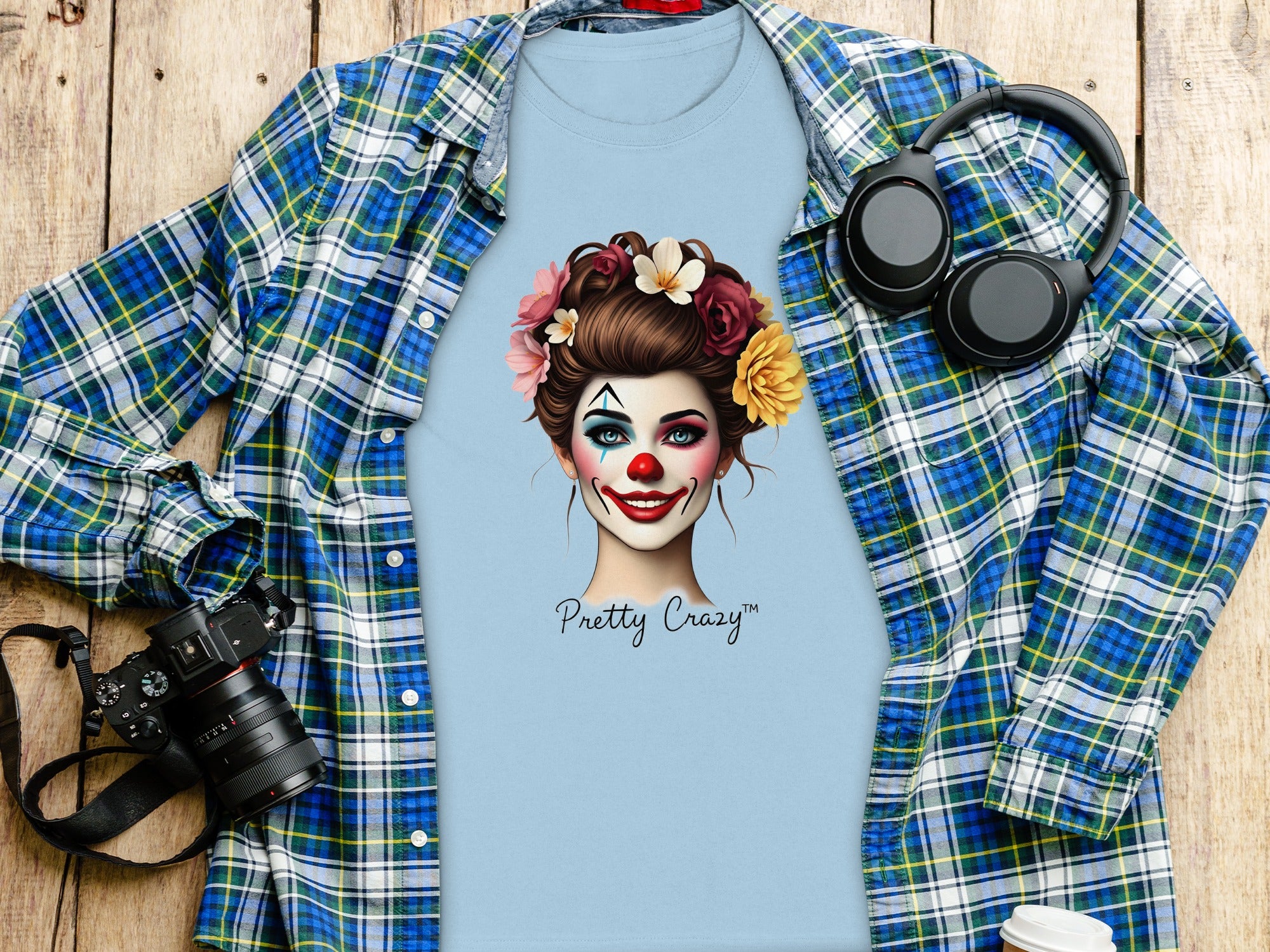 Pretty Crazy Clown Graphic T-Shirt for Unique Style