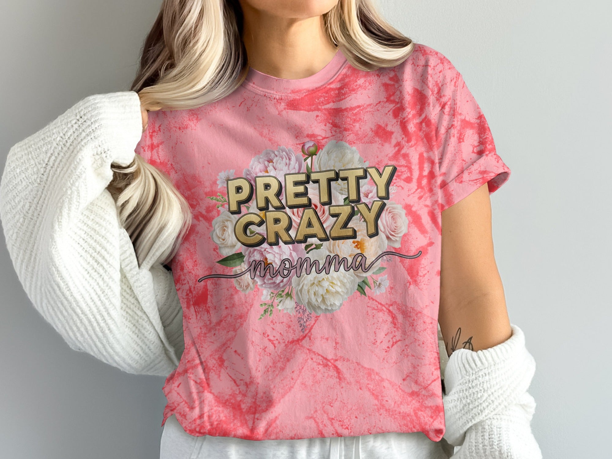 Pretty Crazy Momma Graphic Tee for Mothers