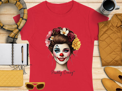 Pretty Crazy Graphic Clown Design Women's T-Shirt