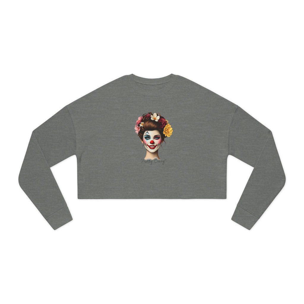 Pretty Crazy Clown Art Long Sleeve Crop Top