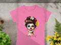Pretty Crazy Clown Graphic Tee with Floral Hair Design