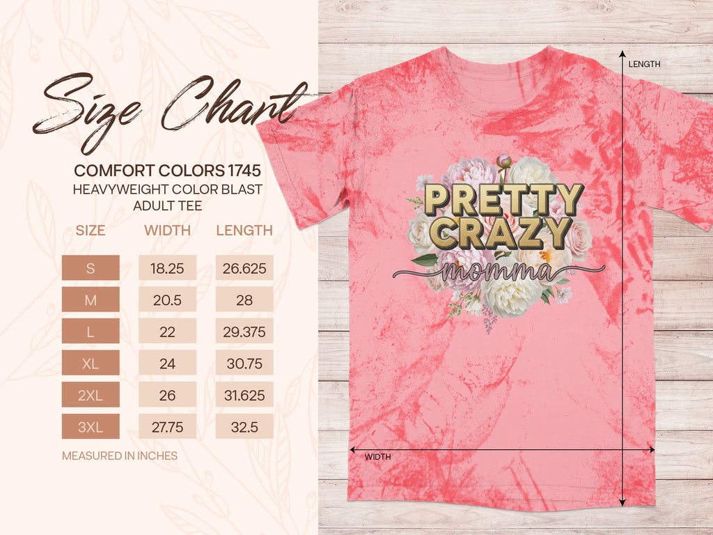 Pretty Crazy Momma Design Heavyweight Adult Tee