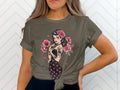 Vintage Tattooed Pin-Up Girl with Roses Graphic Tee