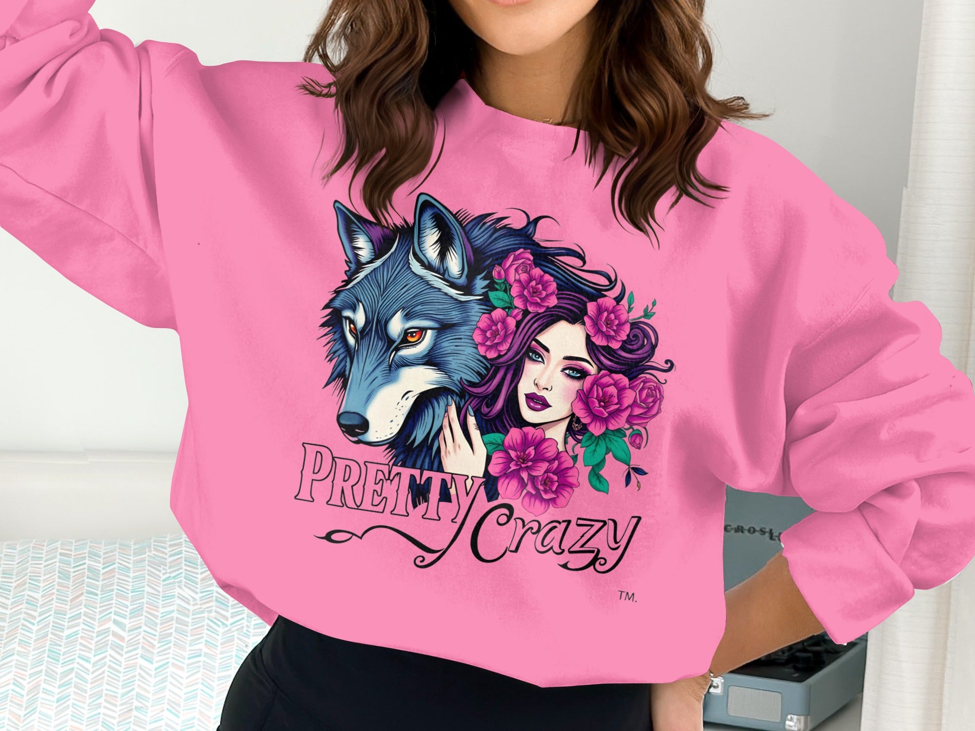 Pink Wolf Woman Floral Pretty Crazy design product type
Pink
Crewneck
Pullover
Wolf
Woman
Floral
Flowers
Roses
Pretty Crazy
Graphic Print
Aesthetic
Edgy
Fantasy
Animal
Feminine
Wild
Blue
Purple
Fuchsia
Apparel