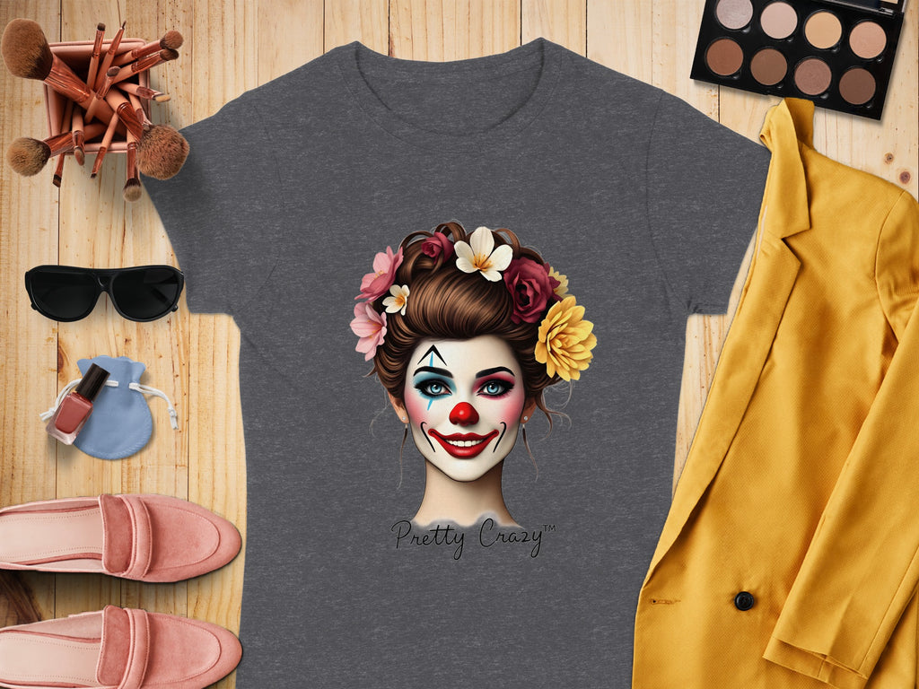 Pretty Crazy™ Clown Face Graphic Tee Shirt