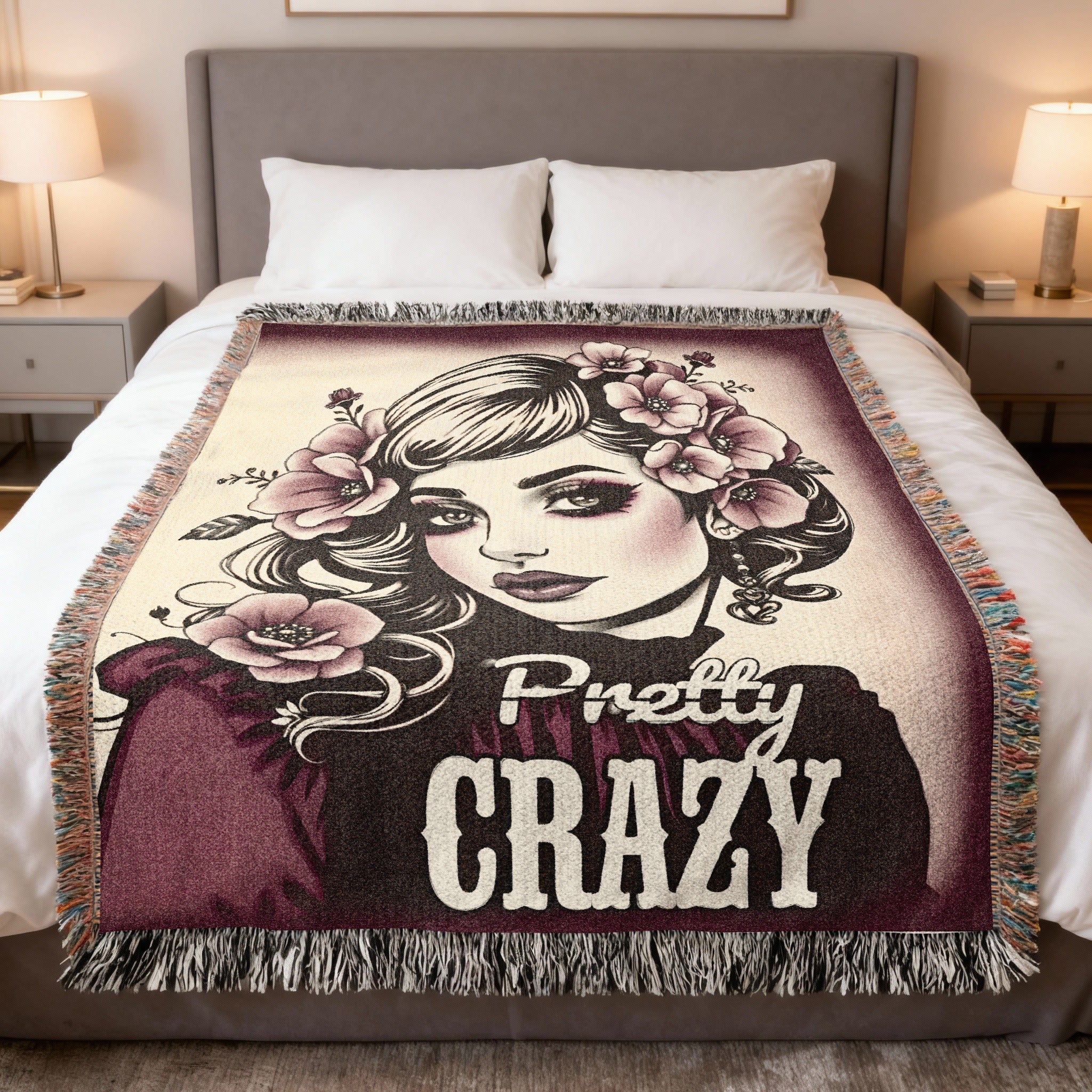 Pretty Crazy Floral Art Blanket for Cozy Comfort