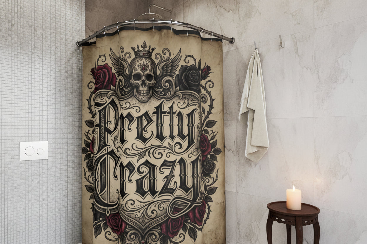 Pretty Crazy Skull Crown Roses Wings Gothic Bathroom Shower product type
Skull
Roses
Gothic
Tattoo Art
Vintage Style
Dark Aesthetic
Bathroom Decor
Shower Curtain
Pretty Crazy
Skeleton
Floral Skull
Ornate Design
Alternative Decor
Home Decor
Unique
Wings
Red Roses
Black Roses
Fantasy Art
Edgy Design