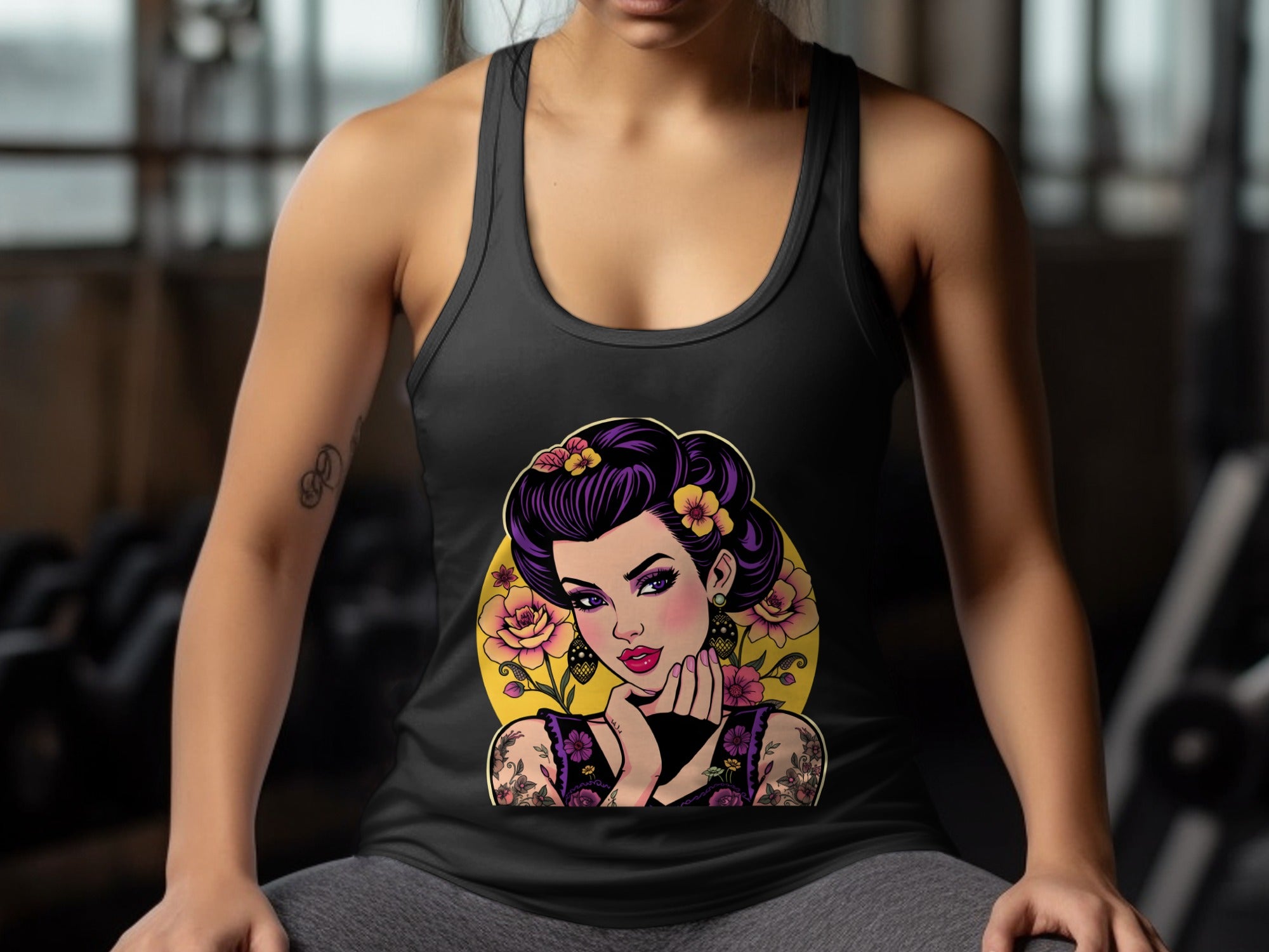 Vibrant Geisha Illustration Women's Tank Top Product