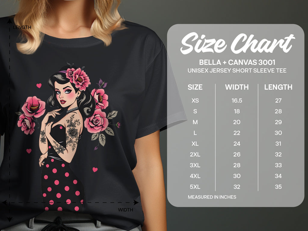 Vintage Tattooed Pin-Up Girl Graphic T-Shirt